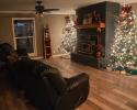 Updated fireplace with christmas trees