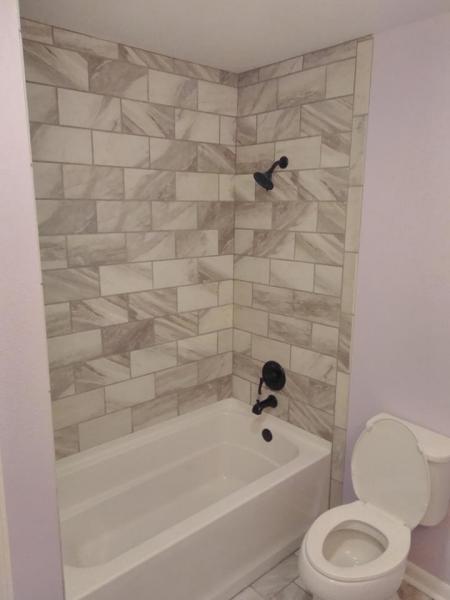 We can install stunning tiling for your entire bathroom as seen in this shower!